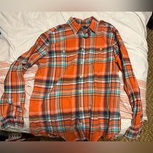 Orange Ralph Lauren button up shirt size Large